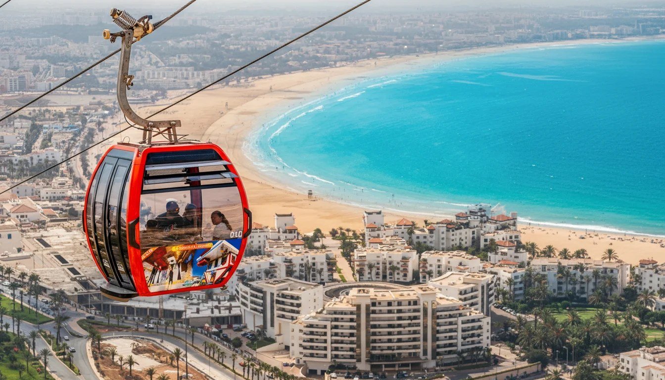 Téléphérique, arganiers et Crocoparc : sortie combinée à Agadir — vue 1 du parcours proposé
