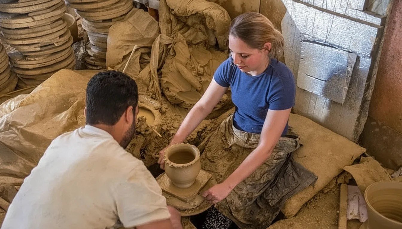 Atelier de poterie à Agadir avec un artisan — vue 1 du parcours proposé